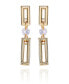 Gold-Tone Clear Glass Stone Dainty Drop Earrings