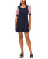 Petite Round-Neck Paisley-Sleeve Combo Dress
