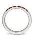 Stainless Steel Polished Red CZ 4mm Band Ring