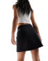 Morgan aline mini skirt with hardwear detail in black