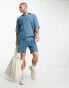 ASOS DESIGN – Shorts aus leichtem Strickmaterial in Blau, Kombiteil