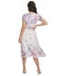 ფოტო #2 პროდუქტის Women's Flutter-Sleeve Faux-Wrap Midi Dress