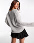 Фото #8 товара JDY lightweight v neck jumper in grey