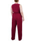 ფოტო #2 პროდუქტის Plus Size Sleeveless Belted Jumpsuit