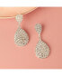 ფოტო #3 პროდუქტის Women's Silver Embellished Teardrop Earrings