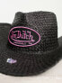 Von Dutch Anna straw cowboy hat in black