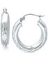 ფოტო #1 პროდუქტის Small Patterned Hoop Earrings in Sterling Silver, 30mm, Created for Macy's