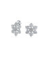 Holiday Party Flower Christmas Winter Clear Blue Cubic Zirconia Accent CZ Snowflake Stud Earrings For Women Teen .925 Sterling Silver