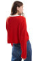 Miss Selfridge slouchy jumper in red Красный, XS - EU 32-34 - фото #2