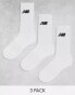 Фото #1 товара New Balance logo crew socks 3 pack in white