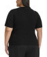 Фото #3 товара Plus Size Short-Sleeve Ribbed-Knit Top