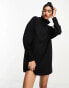 Фото #1 товара ASOS DESIGN supersoft volume sleeve roll neck mini jumper dress in black