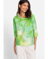 ფოტო #2 პროდუქტის Women's 3/4 Sleeve Jewel Neck Allover Print Jersey Top