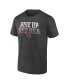 Фото #3 товара Men's Heathered Charcoal Arizona Cardinals Big and Tall Rise Up Red Sea Statement T-shirt