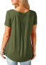 Фото #81 товара Amoretu Women's V-Neck Button Down Blouse, Solid Tunic Long Sleeve / Short Sleeve Tops