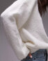 Topshop knitted boxy fluffy crew jumper in ivory