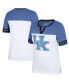 Фото #1 товара Women's White, Heather Royal Kentucky Wildcats Frost Yourself Notch Neck T-shirt