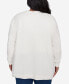 ფოტო #3 პროდუქტის Plus Size Classic Chenille Cardigan With Pockets