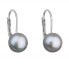 White gold drop earrings with real Pavona pearls 821009.3 grey