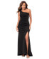 Фото #1 товара Women's Scuba One-Shoulder Side-Slit Gown