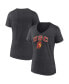 Фото #1 товара Women's Heather Charcoal USC Trojans Evergreen Campus V-Neck T-shirt