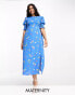 Nobody's Child Maternity Luna midi dress in blue floral