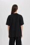 Kadın T-shirt Siyah B6802ax/bk81