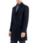 Фото #4 товара Men's Slim-Fit Migor Dark Blue Overcoat
