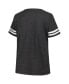 Фото #3 товара Women's Heather Charcoal Distressed Cleveland Browns Plus Size Logo Notch Neck Raglan Sleeve T-shirt