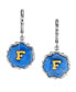 ფოტო #6 პროდუქტის Silver Tone Blue Enamel Gold Tone Initial Earrings