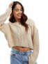 Фото #1 товара Stradivarius cable knit jumper in beige