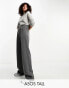 ASOS DESIGN Tall tailored wide leg dad trousers in grey