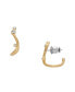 Women's Glitz Wave Gold-Tone Stainless Steel Hoop Earrings
