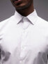 Topman short sleeve formal slim stretch fit shirt in white