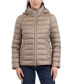 Petite Hooded Packable Down Puffer Coat, Created for Macy's Серо-коричневый, PS - фото #1