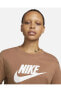 Sportswear Tee Essential Crop Icon Futura Kahverengi Kadın T-shirt BV6175-215
