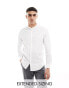 ASOS DESIGN smart shirt with grandad collar in white