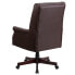 High Back Pillow Back Brown Leather Executive Swivel Chair With Arms
