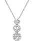 ფოტო #1 პროდუქტის Diamond Triple Cluster Adjustable Pendant Necklace (1/2 ct. t.w.) in 14k White Gold