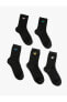 5'li Soket Çorap Seti Kelebek İşlemeli