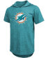 Фото #3 товара Men's Tua Tagovailoa Aqua Miami Dolphins Player Name Number Tri-Blend Hoodie T-shirt