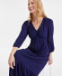 Фото #4 товара Women's V-Neck Long-Sleeve Midi Dress