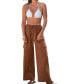 Women's Brown Wide Leg Utility Pants Коричневый, Small - фото #1