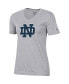 Women's Heathered Gray Notre Dame Fighting Irish Primary Team Logo V-Neck T-shirt