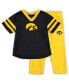 ფოტო #2 პროდუქტის Toddler Boys Black, Gold Iowa Hawkeyes Red Zone Jersey and Pants Set