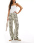 Pull&Bear wide leg jean in snake print