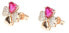 Pink Gold Plated Silver Earrings with Love EQURR Zircons