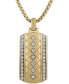 Men's Diamond Dog Tag 22" Pendant Necklace (1/3 ct. t.w.) in 18k Gold-Plated Sterling Silver