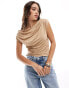 Фото #1 товара & Other Stories fitted top with drape detail in beige