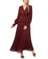 ფოტო #1 პროდუქტის Women's Long Sleeve Plisse Ruffle Maxi Dress